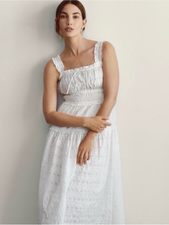 GAP Dresses & Skirts - NWT Gap x Doen White Eyelet Smocked Sundress with Ruffled Straps